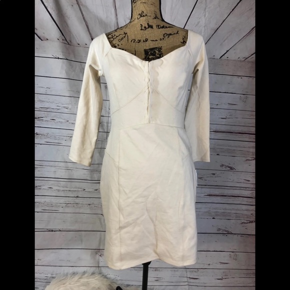 NWOT Free People Off Shoulder  Beige Dress - Picture 4 of 4
